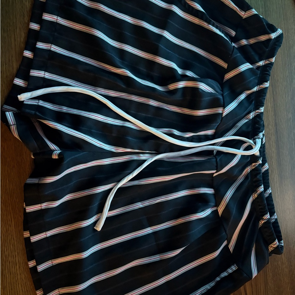 DKNY Black red and White Striped Shorts and top